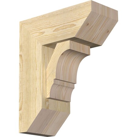 Ekena Millwork Balboa Slat Rough Sawn Bracket w/ Offset Brace, Douglas Fir, 8"W x 18"D x 22"H BKT0806X18X22BOA06RDF